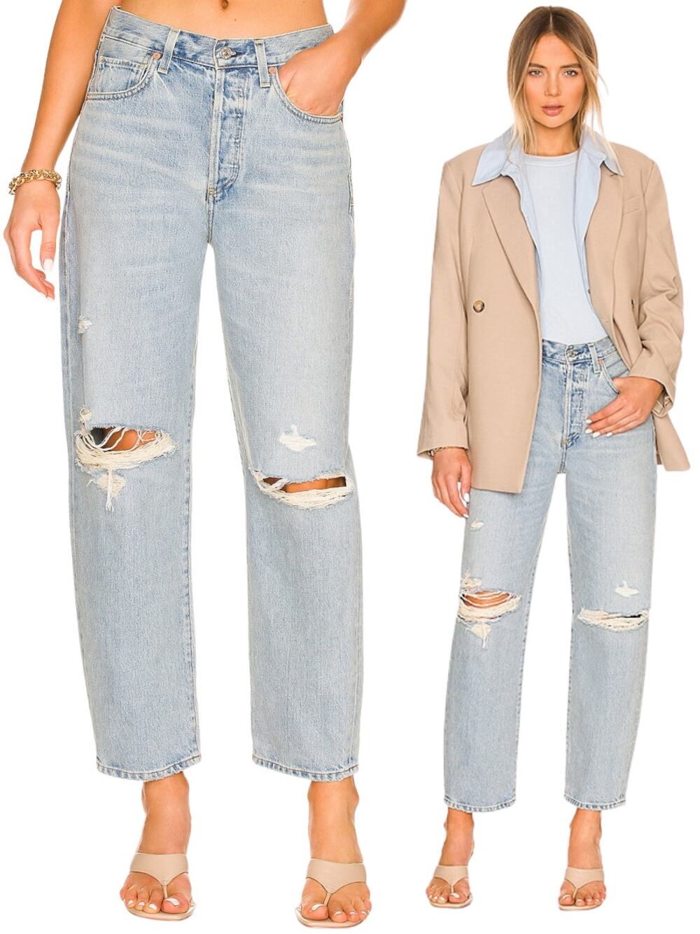 CITIZENS OF HUMANITY Dylan High Rise Slim Fit Boyfriend Rolled Crop Sz 26 Misfit